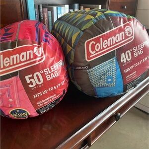 Set of 2 Coleman Kids 50 Degree Sleeping Bags Used Once
